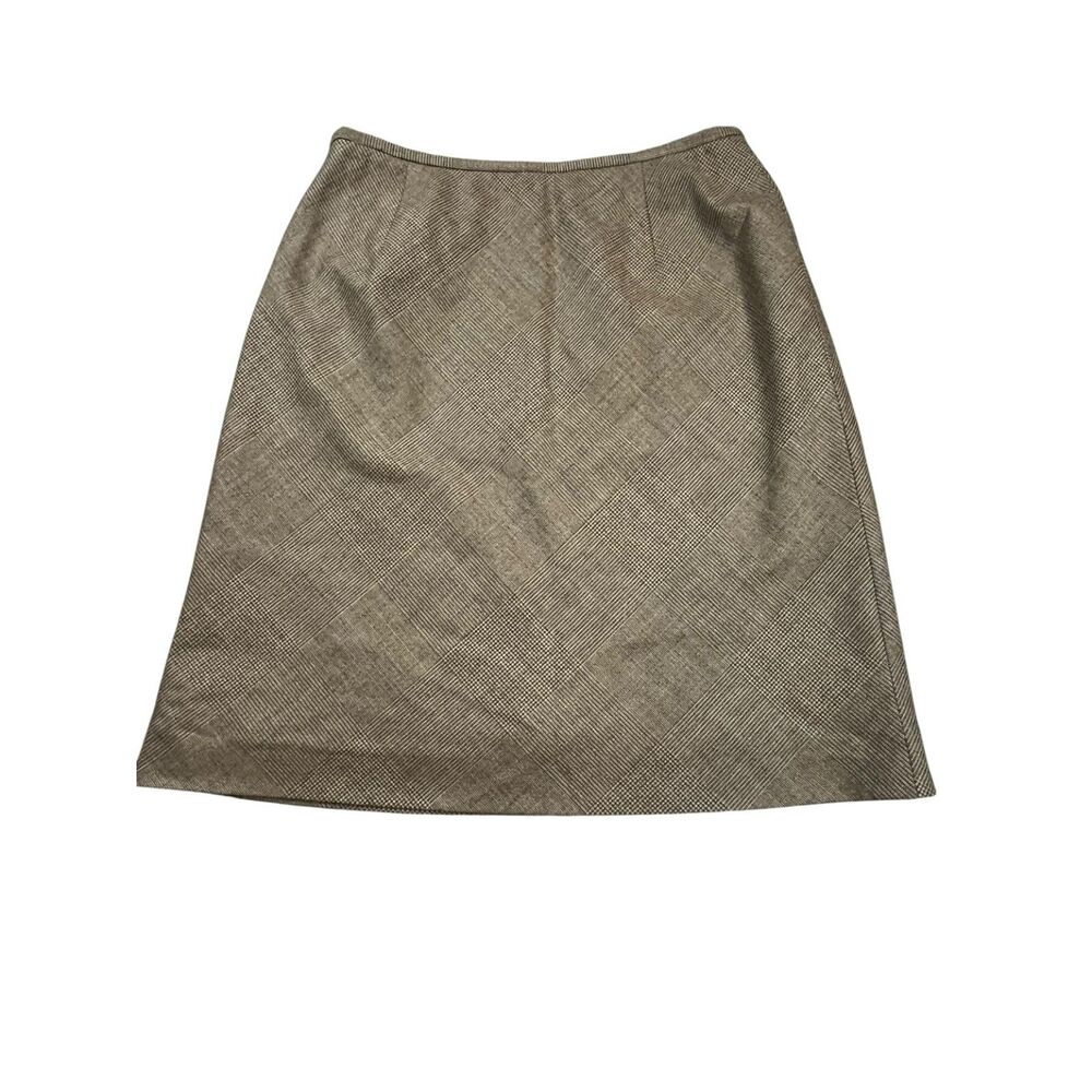 Rena Lange Wool Blend Plaid A Line Skirt Womens 8